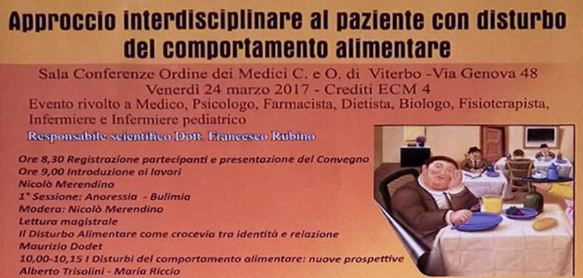 Approccio interdisciplinare al paziente con disturbo del comportamento alimentare